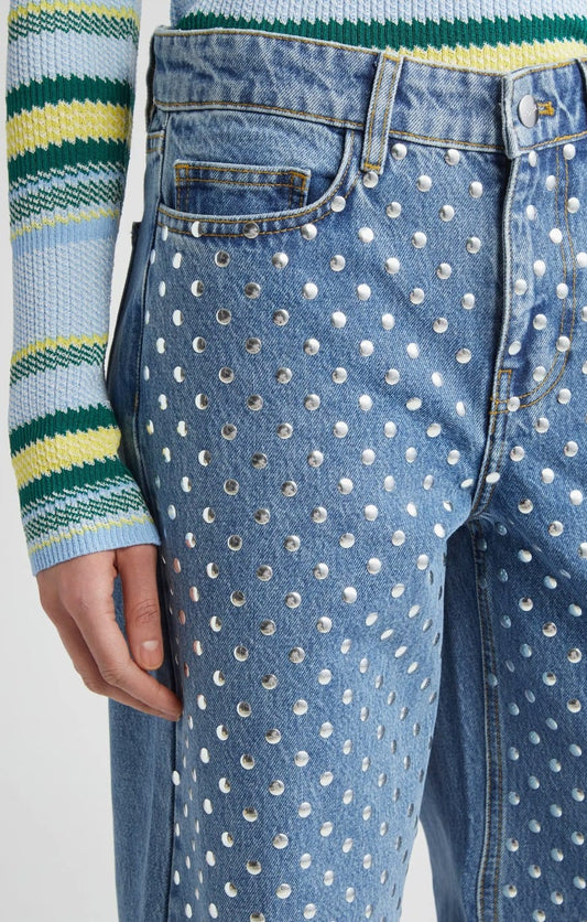 Studded Wide Leg Jeans