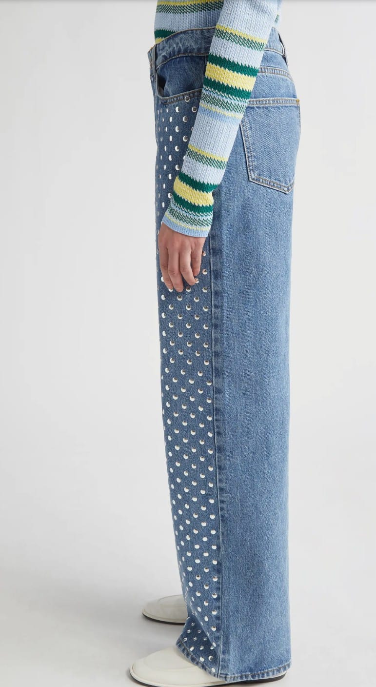 Studded Wide Leg Jeans