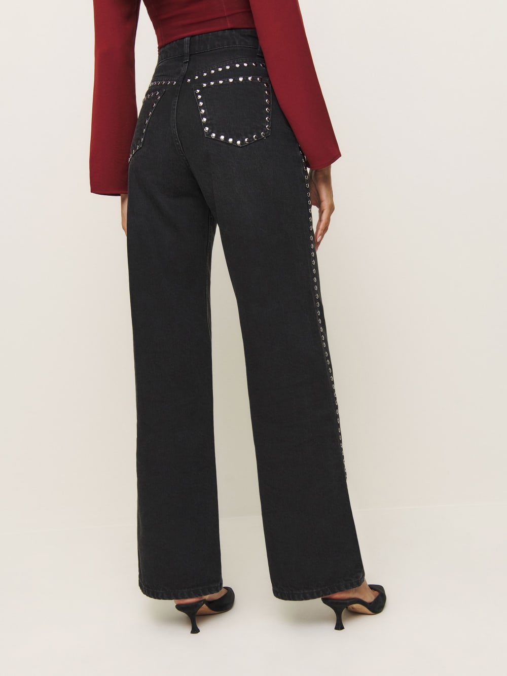 Stud emblissed jeans