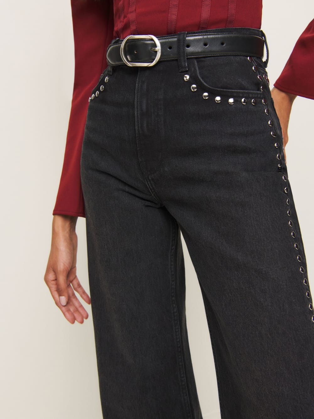 Stud emblissed jeans