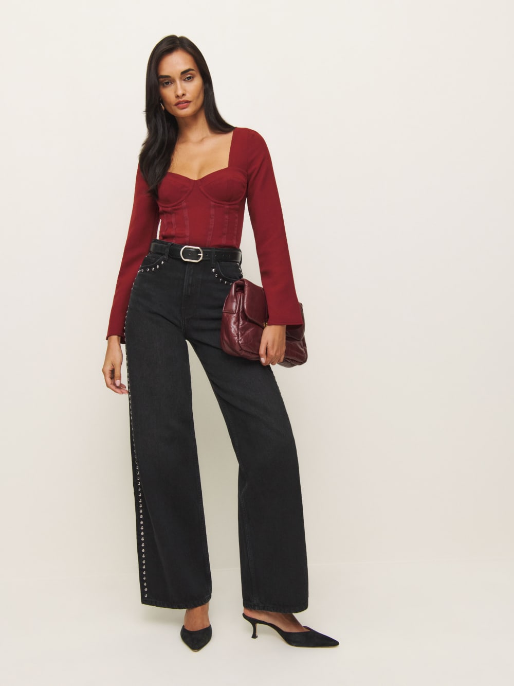 Stud emblissed jeans