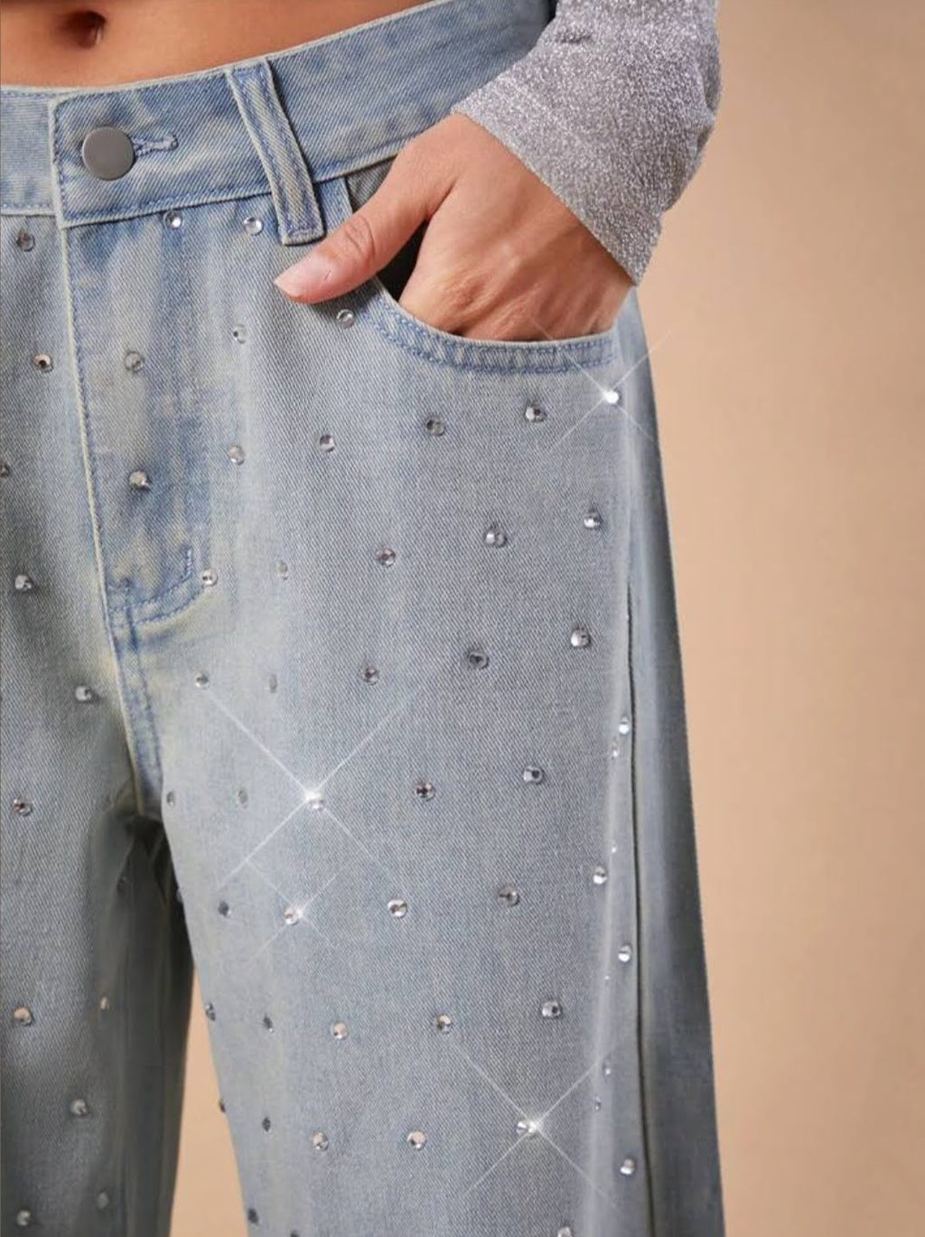Rhinestone embellished jeans