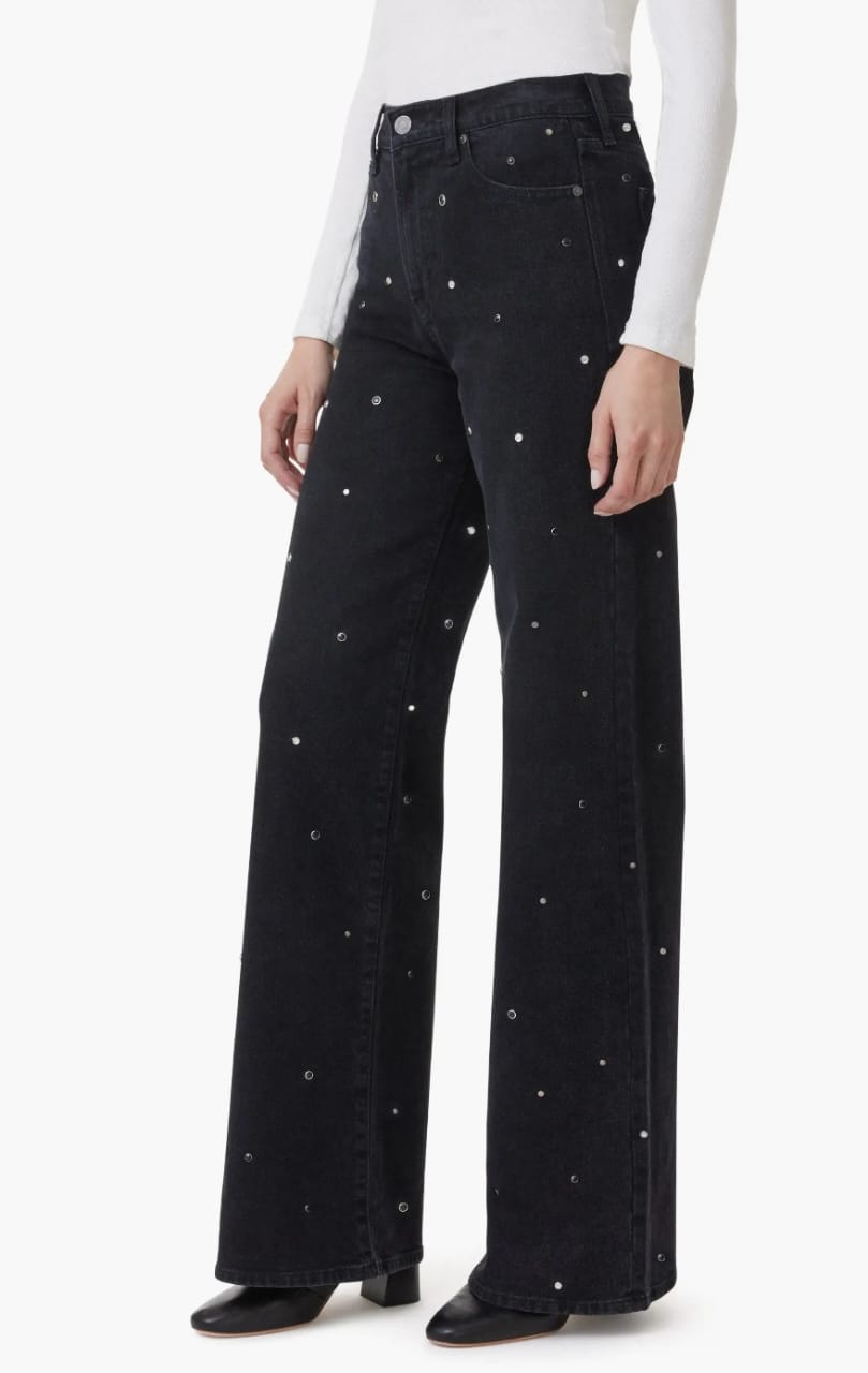 Women Black Stud Embellised Jeans