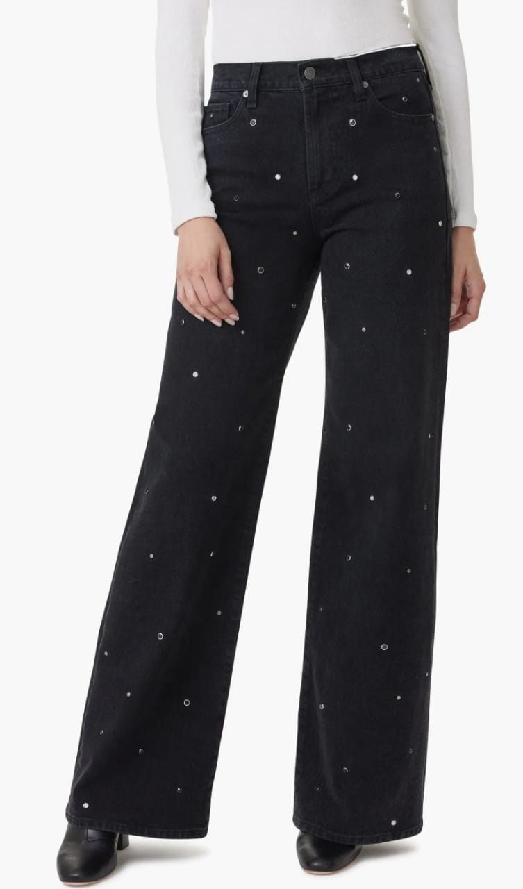 Women Black Stud Embellised Jeans