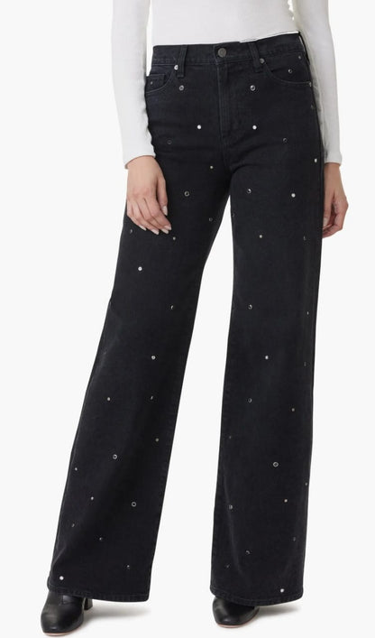 Women Black Stud Embellised Jeans